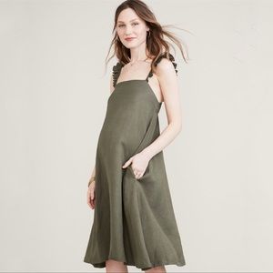 Hatch Cate Dress Olive Green Linen 2 Maternity